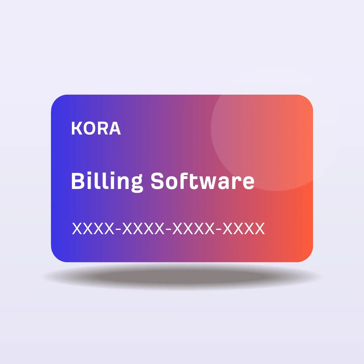 Billing Software licence card